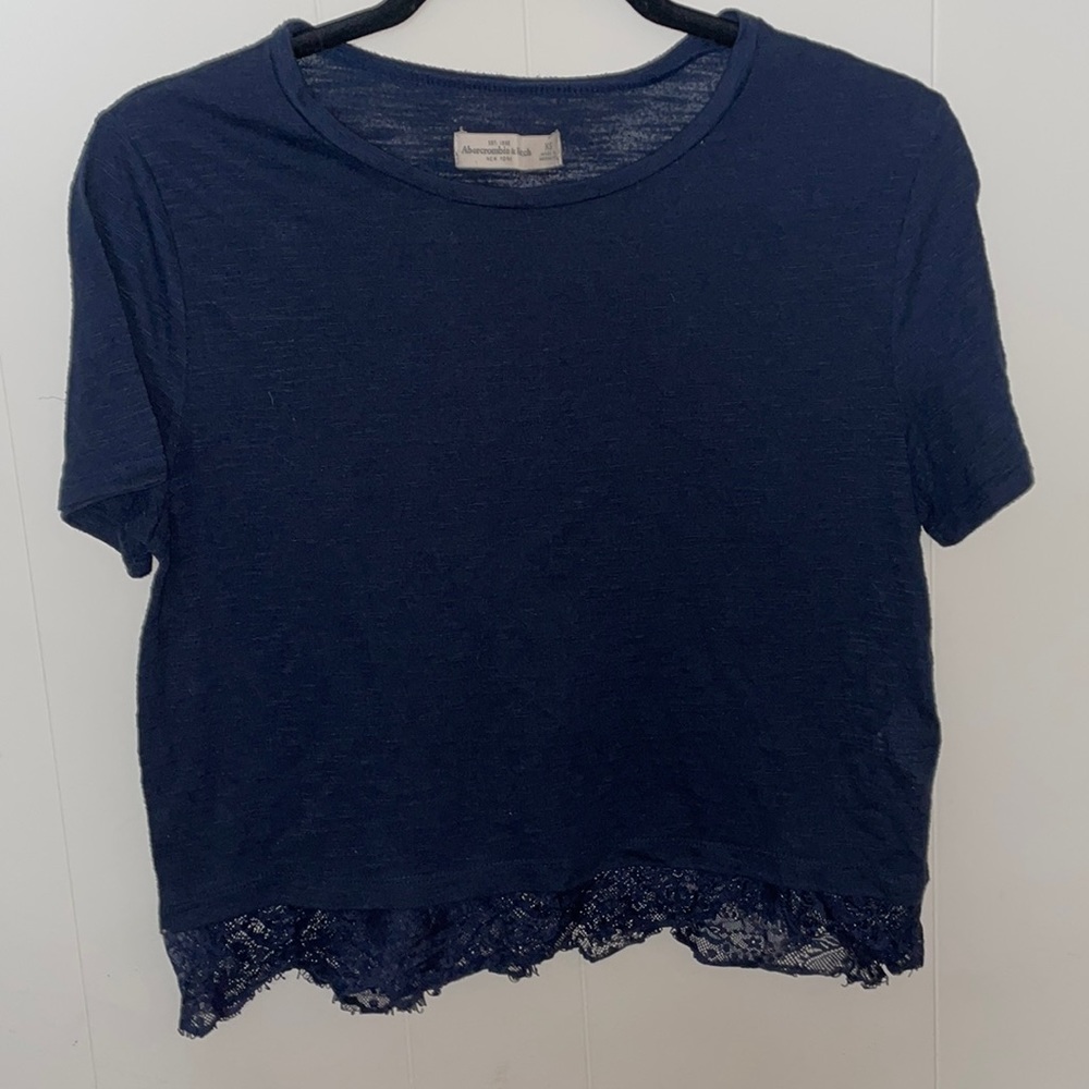 Abercrombie & Fitch Lace Trim Cropped Top